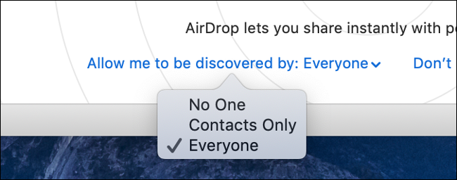 The "Allow Me To Be Discovered By:" drop-down menu.