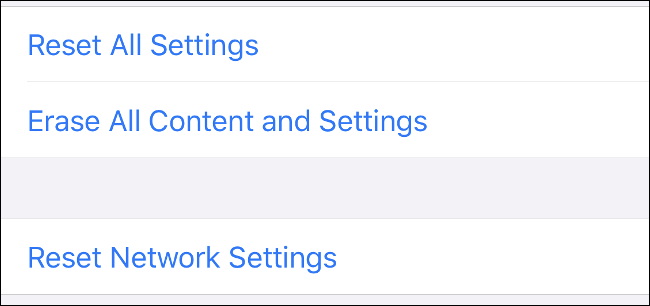 The "Reset Network Settings" option on iOS.